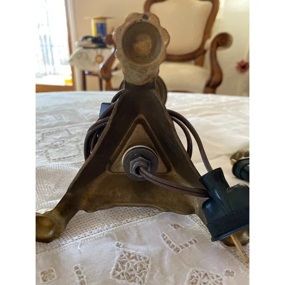 Vintage Antique Brass Table Lamps (Set of Two)